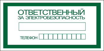 S25 Ответственный за электробезопасность - Знаки безопасности - Знаки по электробезопасности - ohrana.inoy.org