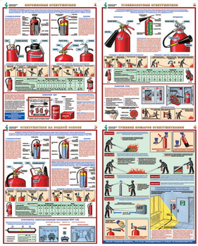 ПС33 Первичные средства пожаротушения  (бумага, А2, 4 листа) - Плакаты - Пожарная безопасность - ohrana.inoy.org