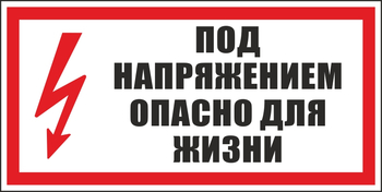 S28 под напряжением. опасно для жизни (пленка, 300х150 мм) - Знаки безопасности - Вспомогательные таблички - ohrana.inoy.org